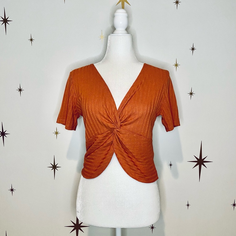 Zara Rust Front Twist Top